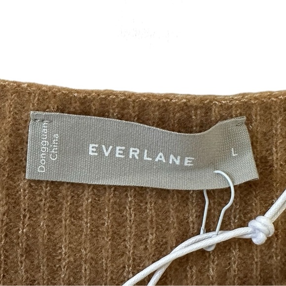 Everlane Cozy Stretch Cropped Knit Tank Camel Brown Size Large NWT - Picture 4 of 7